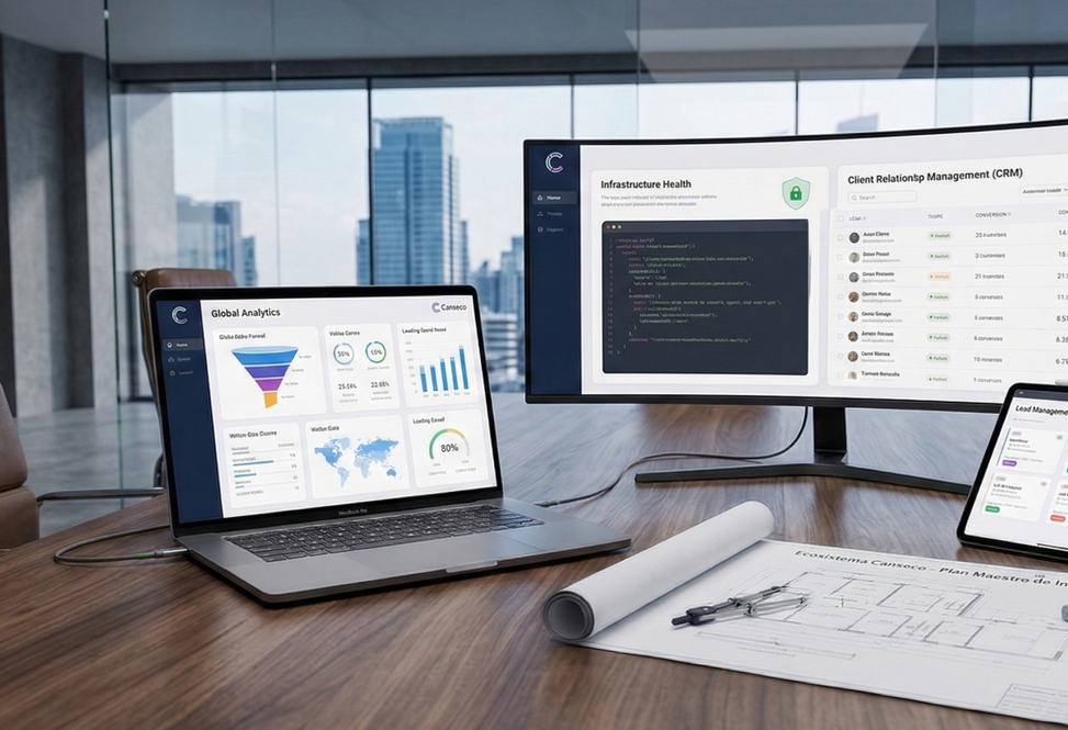 Panel de administración y CRM Canseco